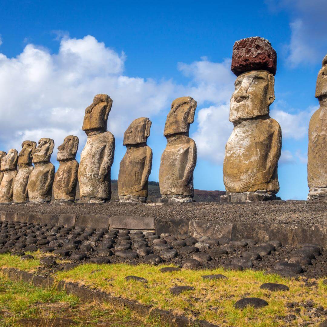 Estatuas Moais, Ahu Tongariki, Isla de Pascua