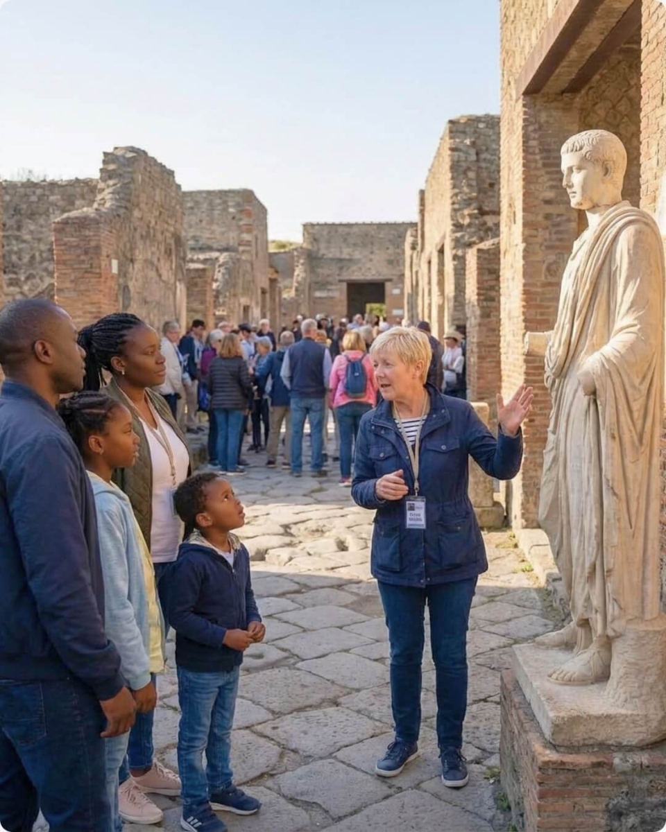 Un guide touristique au travail.