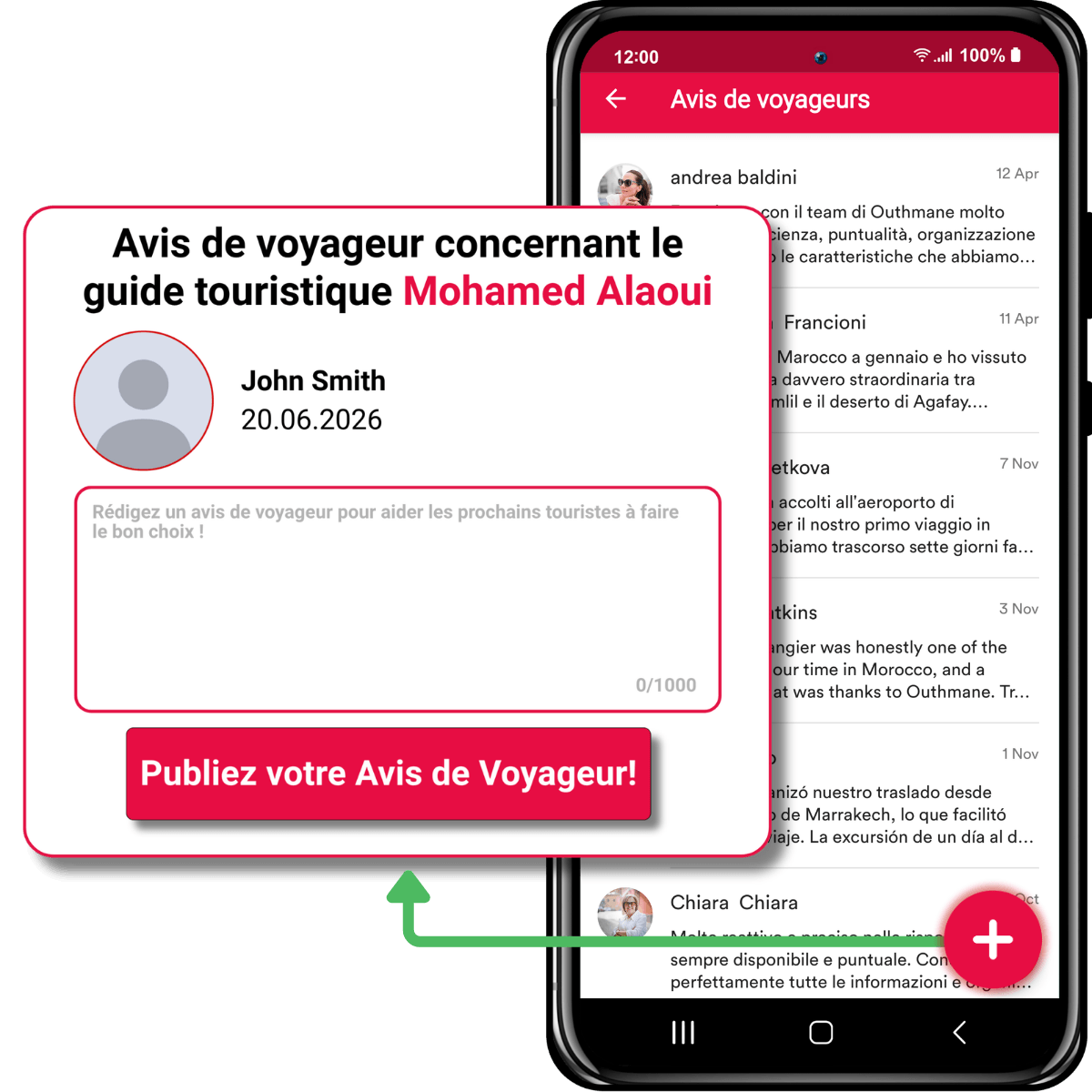 Rédigez un avis une fois la visite terminée.