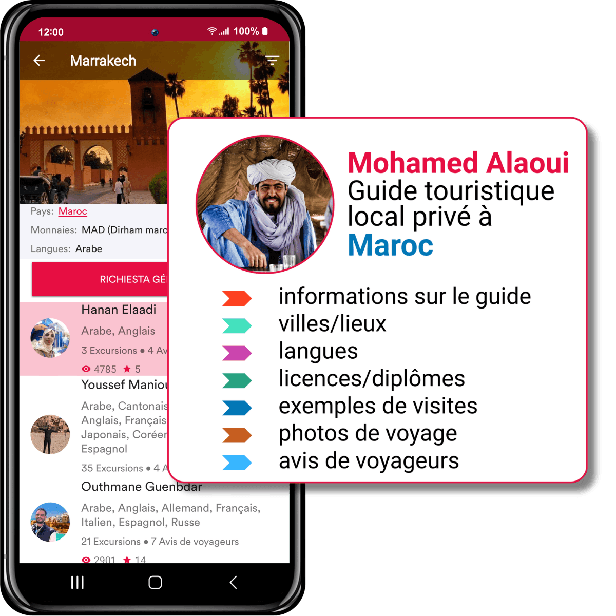 Explorez les profils des guides touristiques : lisez les descriptions, les circuits et les commentaires d’autres voyageurs :